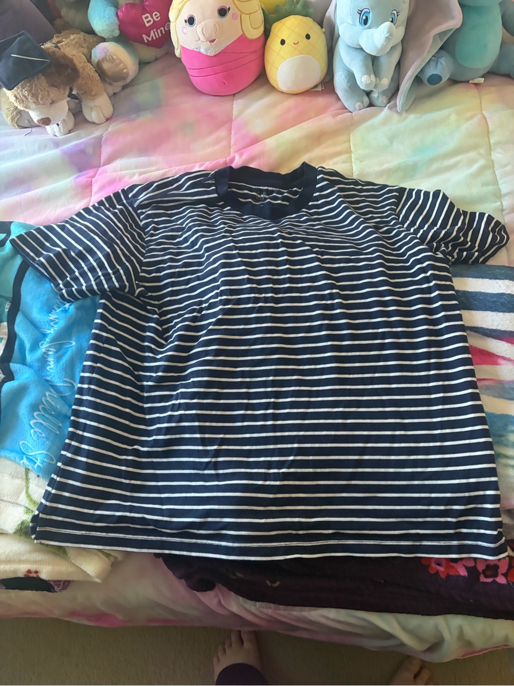 GAP Navy and White Striped Short Sleeve Tee